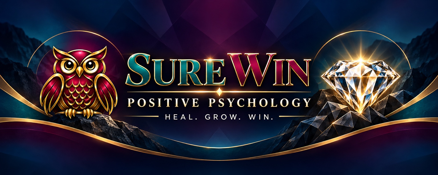 Sure Win Positive Psychology owl and diamond artwork